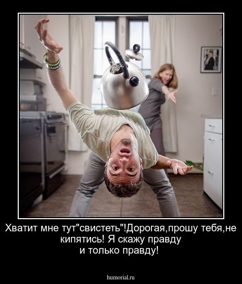 Хватит мне тут"свистеть"!Дорогая,прошу тебя,не кипятись! Я скажу правду и только правду!