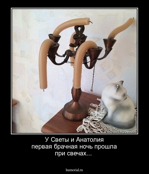  У Светы и Анатолия первая брачная ночь прошла при свечах...