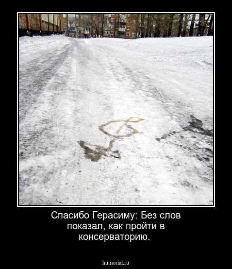 Спасибо  Герасиму: Без слов показал, как пройти в консерваторию.