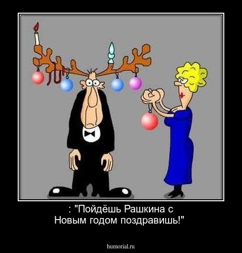 : "Пойдёшь Рашкина с Новым годом поздравишь!"