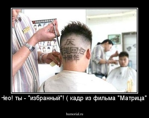 Нео! ты - "избранный"! ( кадр из фильма "Матрица")