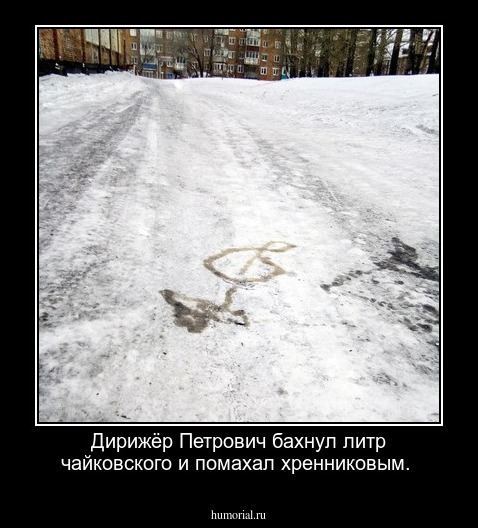 Дирижёр Петрович бахнул литр чайковского и помахал хренниковым.