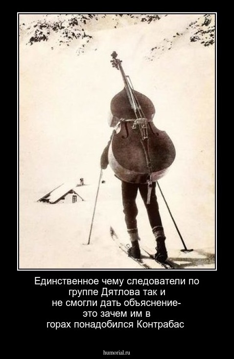 Единственное чему следователи по группе Дятлова так и не смогли дать объяснение- это зачем им в горах понадобился Контрабас