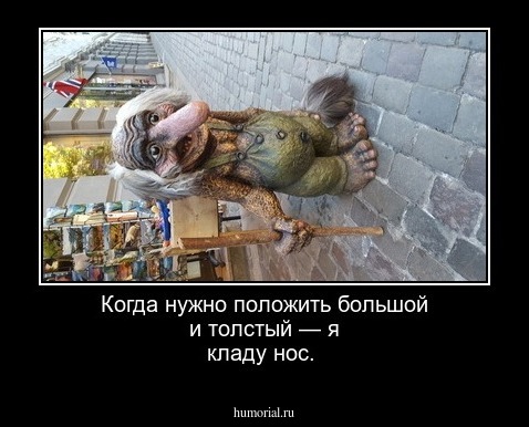 Когда нужно положить большой и толстый — я кладу нос.