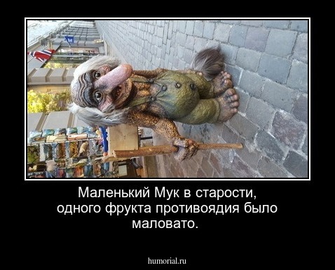 Маленький Мук в старости, одного фрукта противоядия было маловато. 