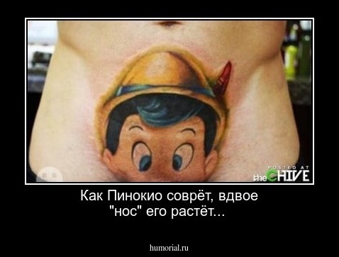 Как Пинокио соврёт, вдвое "нос" его растёт...