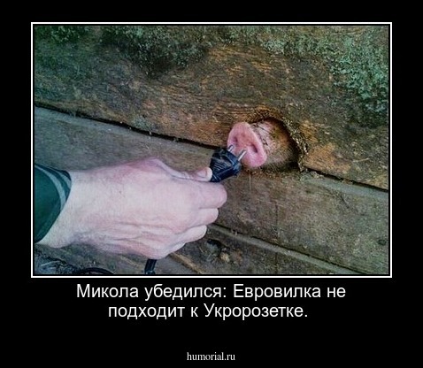 Микола убедился:  Евровилка не подходит к Укророзетке.