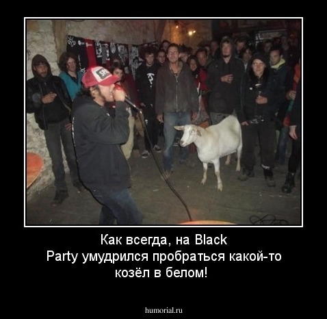 Как всегда, на Black Party умудрился пробраться какой-то козёл в белом!