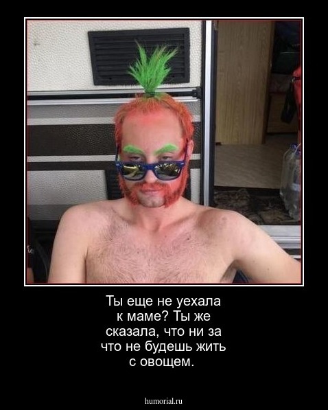Ты еще не уехала к маме? Ты же сказала, что ни за что не будешь жить с овощем.