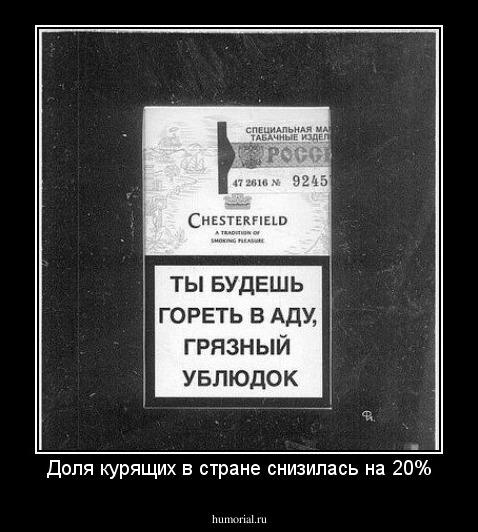 Доля курящих в стране снизилась на 20%