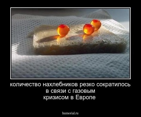 количество нахлебников резко сократилось в связи с газовым кризисом в Европе