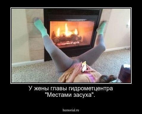 У жены главы гидрометцентра  "Местами засуха".