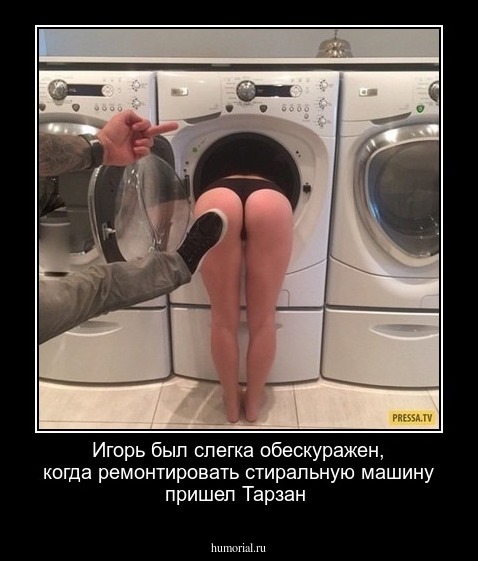 Игорь был слегка обескуражен, когда ремонтировать стиральную машину пришел Тарзан