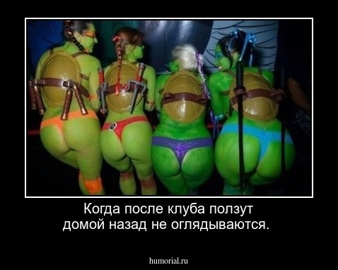 Когда после клуба ползут домой назад не оглядываются.