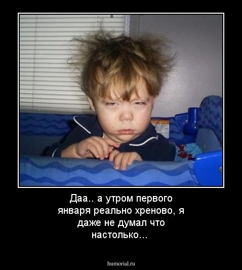 Даа.. а утром первого января реально хреново, я даже не думал что настолько...