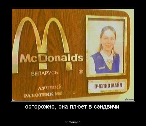осторожно, она плюет в сэндвичи!