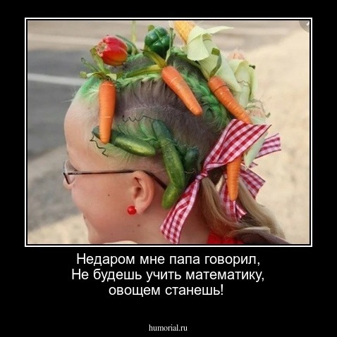 Недаром мне папа говорил, Не будешь учить математику, овощем станешь!