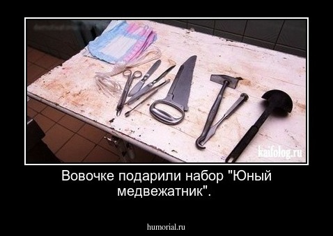 Вовочке подарили набор "Юный медвежатник".