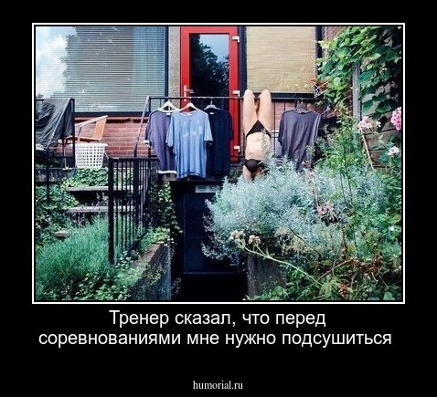 Тренер сказал, что перед соревнованиями мне нужно подсушиться
