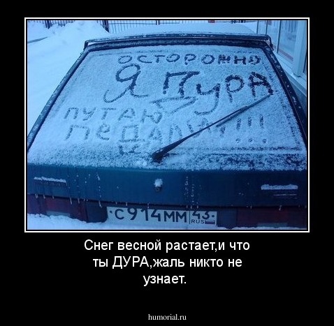 Снег весной растает,и что ты ДУРА,жаль никто не узнает.
