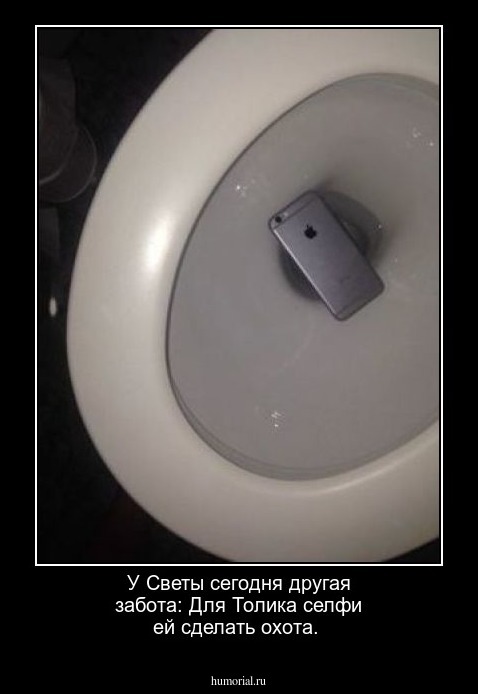  У Светы сегодня другая забота: Для Толика селфи ей сделать охота.
 
