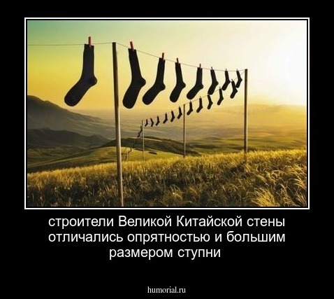 строители Великой Китайской стены отличались опрятностью и большим размером ступни