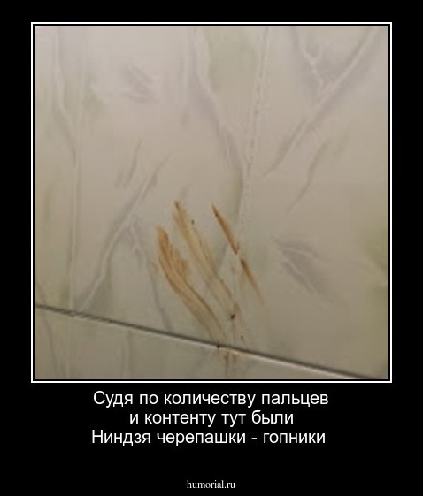 Судя по количеству пальцев и контенту тут были Ниндзя черепашки - гопники