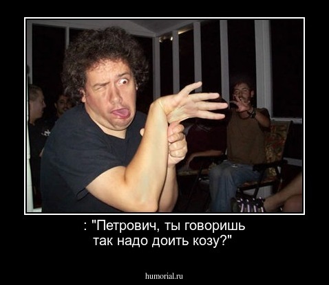  : "Петрович, ты говоришь так надо доить козу?"