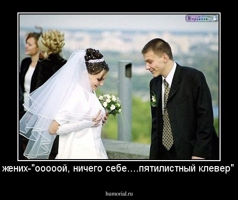 жених-"ооооой, ничего себе....пятилистный клевер"