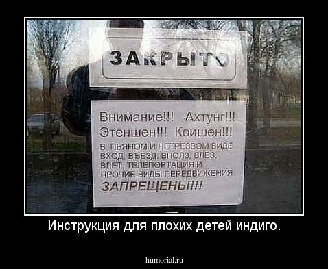 Инструкция для плохих детей индиго.