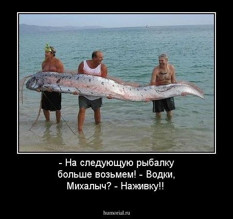 - На следующую рыбалку больше возьмем! - Водки, Михалыч? - Наживку!!