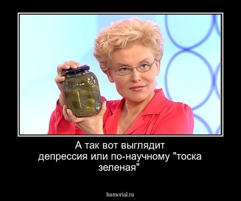 А так вот выглядит  депрессия или  по-научному "тоска зеленая"