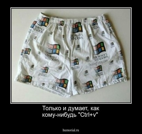 Только и думает, как кому-нибудь "Ctrl+v"