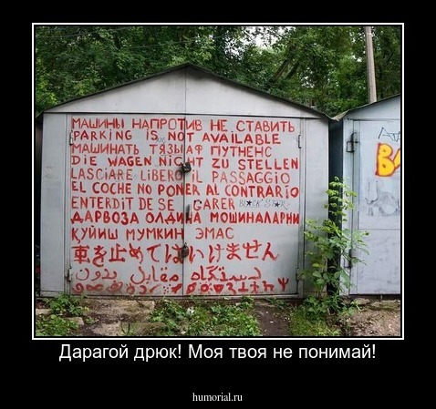 Дарагой дрюк! Моя твоя не понимай!