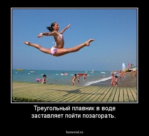 Треугольный плавник в воде заставляет пойти позагорать.