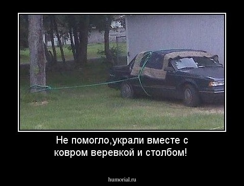 Не помогло,украли вместе с ковром веревкой и столбом!
