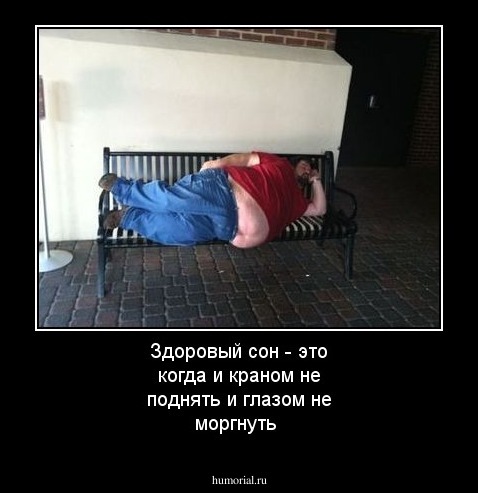Здоровый сон - это когда и краном не поднять и глазом не моргнуть
