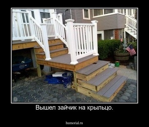  Вышел зайчик на крыльцо.