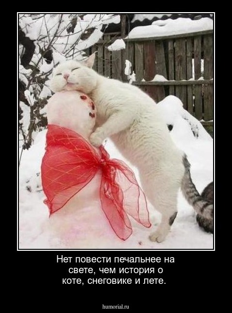 Нет повести печальнее на свете, чем история о коте, снеговике и лете.