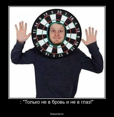 : "Только не в бровь и не в глаз!"