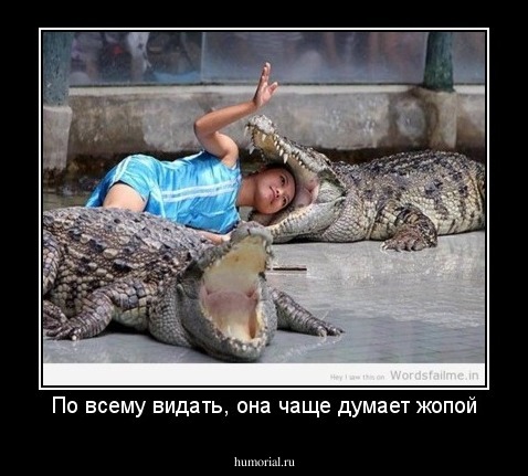 По всему видать, она чаще думает жопой