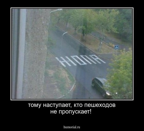 тому наступает, кто пешеходов не пропускает!