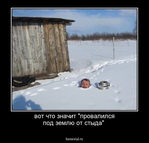 вот что значит "провалился под землю от стыда"