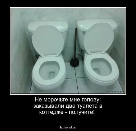 Не морочьте мне голову: заказывали два туалета в коттедже - получите!