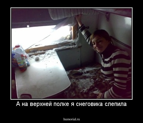 А на верхней полке я снеговика слепила