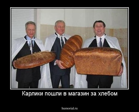 Карлики пошли в магазин за хлебом