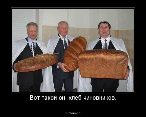 Вот такой он, хлеб чиновников.