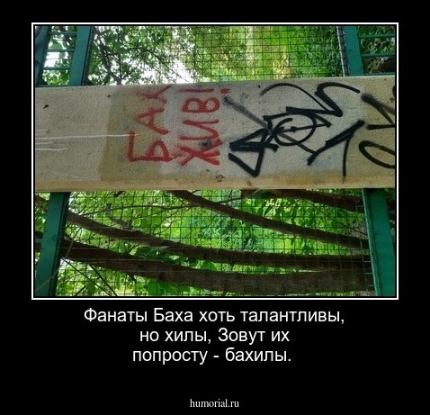 Фанаты Баха хоть талантливы, но хилы, 
Зовут их попросту - бахилы.