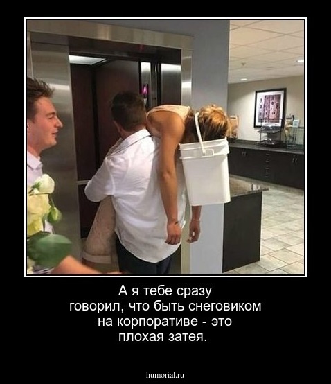 Я тебе говорил, что быть снеговиком на корпоративе - плохая затея.