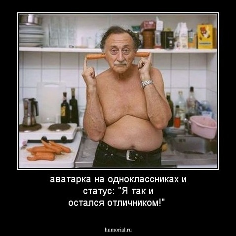 аватарка на одноклассниках и статус: "Я так и остался отличником!" 